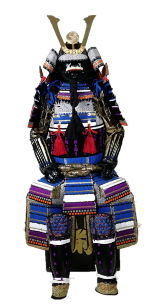Fine Class Wearable Japanese Armor Suit Rustung Samurai Knotted blue purple laces FI04
