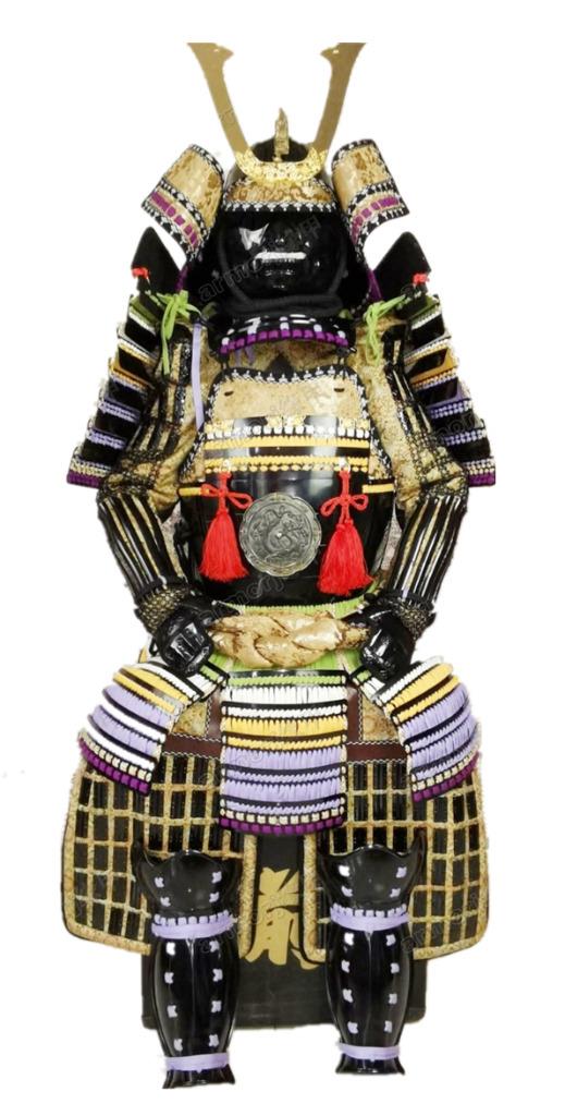 O53 Fine made colorful laces copper dragon chest Wearable Japanese Armor Suit Rustung Samurai Iron