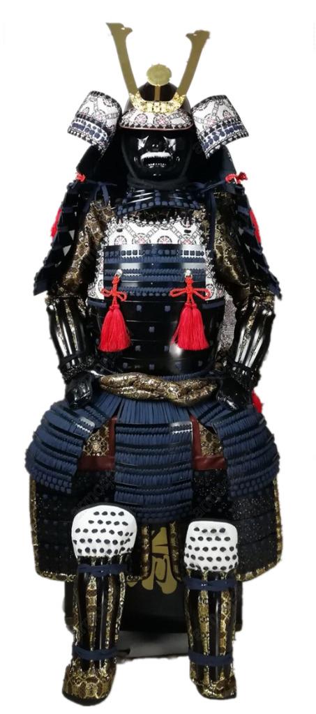 O56 Odoshi dark blue laces Wearable Japanese Armor Suit Rustung Samurai iron