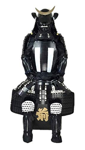 Wearable Japanese Armor Suit Rustung Samurai Iron Silk Black White O07