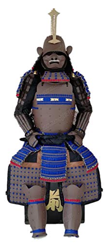 Wearable Japanese Armor Suit Rustung Samurai Iron Sakakibara Yasumasa Sword Blue Laces O29