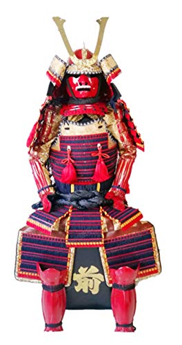 Wearable Japanese Armor Suit Rustung Samurai Knotted red Blue Laces Dragon O48