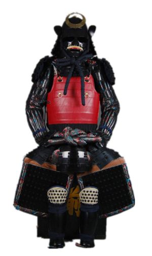 High Class Collected Wearable Japanese Rustung Samurai Armor Suit Leather Black & Red H15