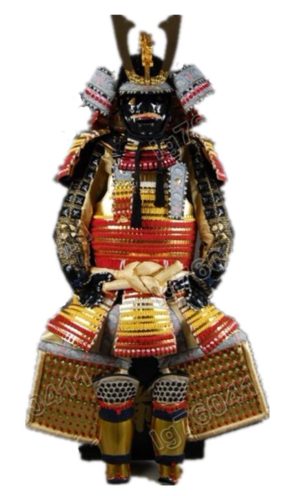 High Class Collected Wearable Japanese Rustung Samurai Armor Suit Gold & Red Dragon H17