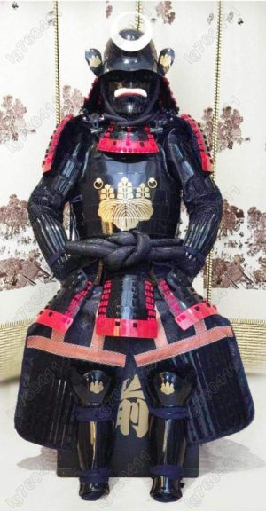 Wearable Japanese Armor Suit Rustung Samurai Nimaido Sun Black & Red O017