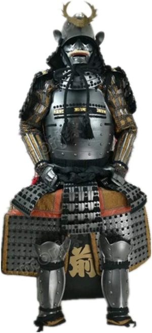 Wearable Japanese Armor Suit Rustung Samurai Dark silver O09