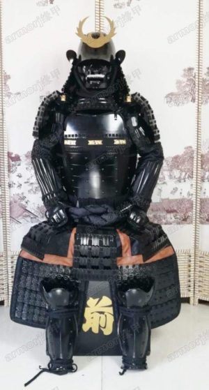 Wearable Japanese Armor Suit Rustung Samurai Iron Silk Ken-Katabami Black O033