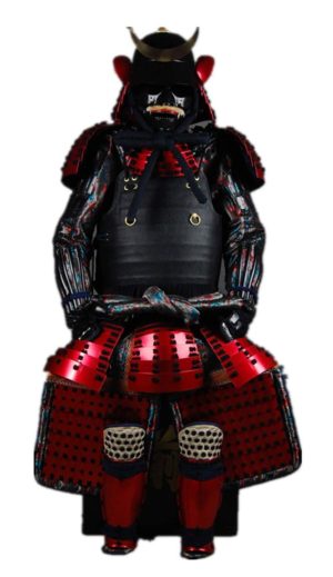 Collected Wearable Japanese Rustung Samurai Armor Suit Black Leather & Red H11